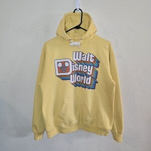 Disney Walt Disney World Hoodie Men's Size Medium Yellow Disney Parks Retro